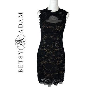 Betsy & Adam Lace Formal Party Dress